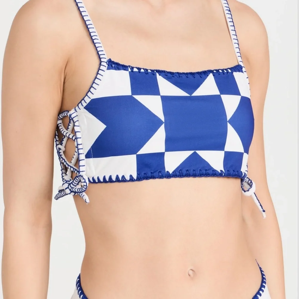 SEA NEW YORK TANYA PRINT BIKINI TOP WITH TIES - Picture 2 of 7